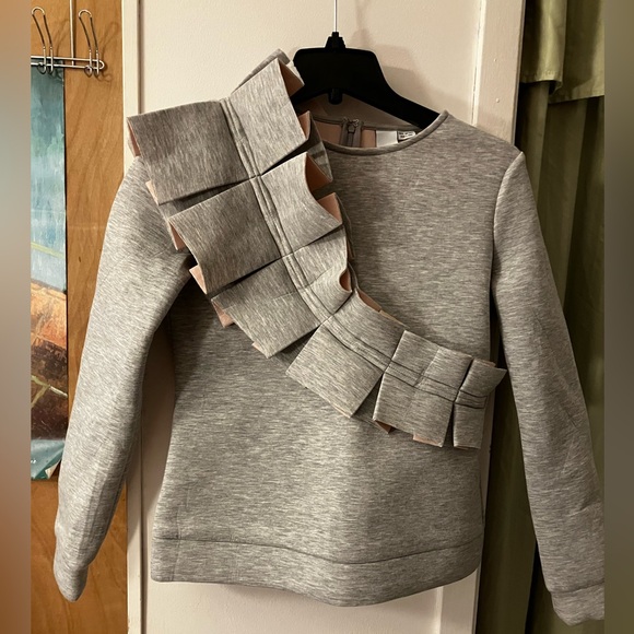 Lost Ink 3D Ruffle Scuba Sweatshirt - Picture 2 of 6